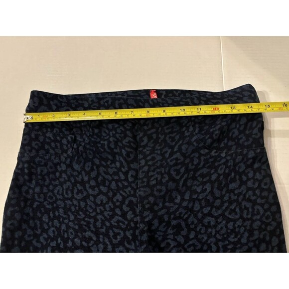 Spanx Blue Leopard Print Skinny Leg High Waisted Jean-Ish Pants Women’s Medium - Picture 8 of 13